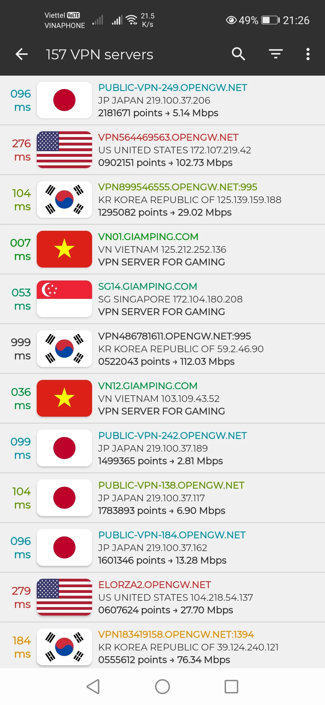 Capture d'écran 3 de GPVPN: Lower Ping Mobile Games
