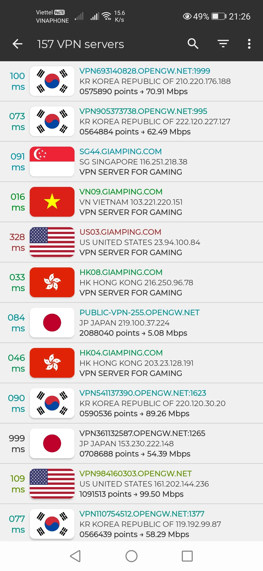 Capture d'écran 2 de GPVPN: Lower Ping Mobile Games
