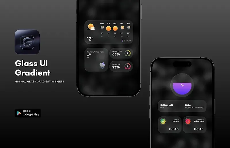 Glass UI Gradient KWGT preview screenshot 4
