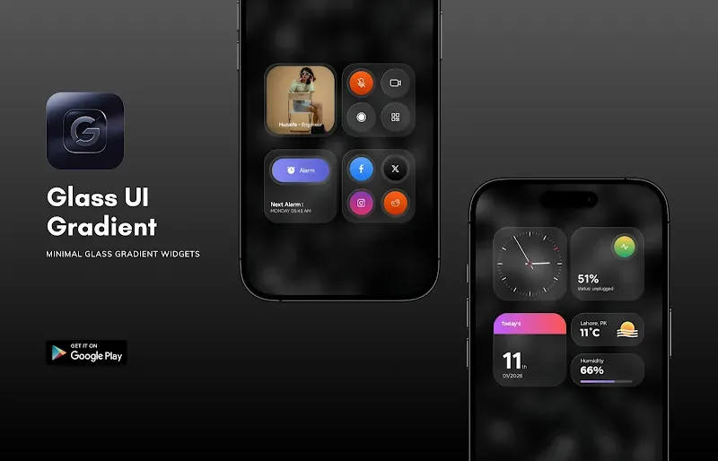 Glass UI Gradient KWGT preview screenshot 2