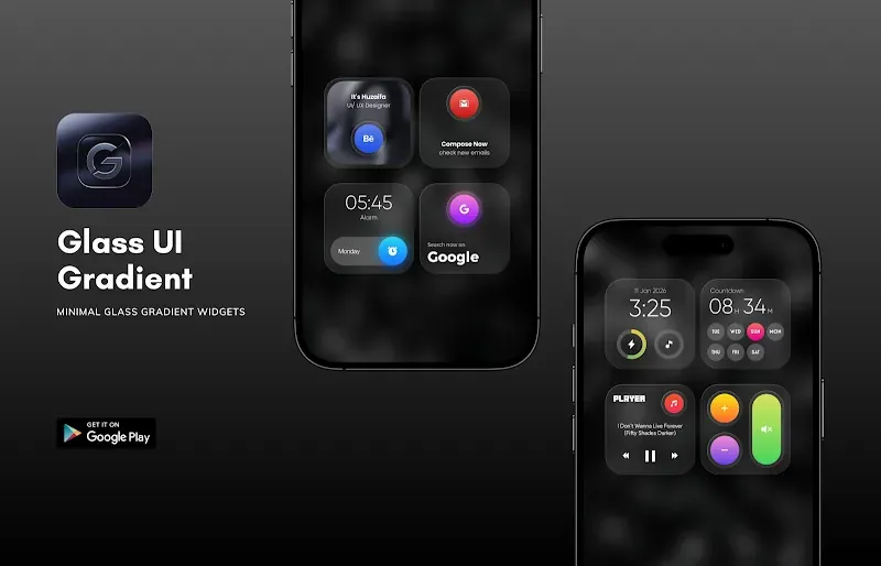 Glass UI Gradient KWGT preview screenshot 6