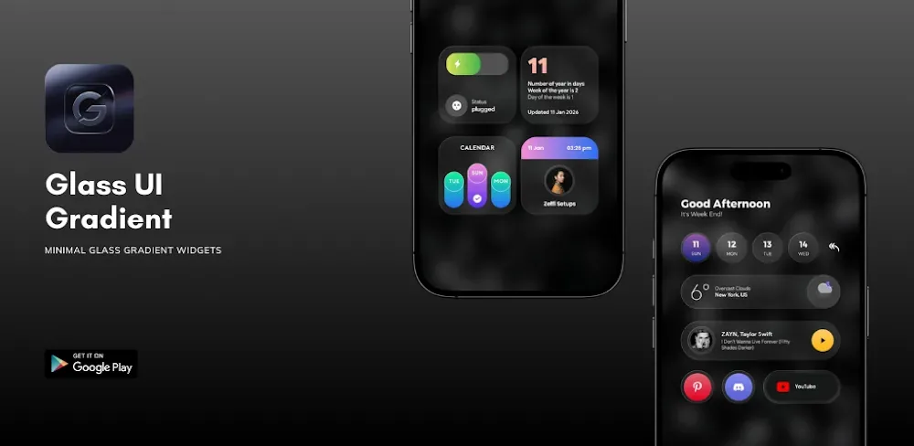 Glass UI Gradient KWGT preview screenshot 1