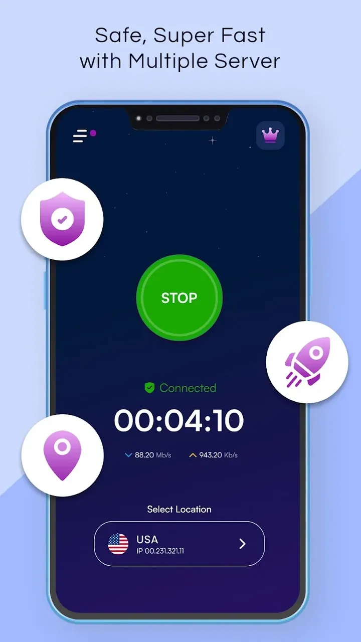 Captura de pantalla 2 de la app VPN Pronto: Fast & Secure VPN