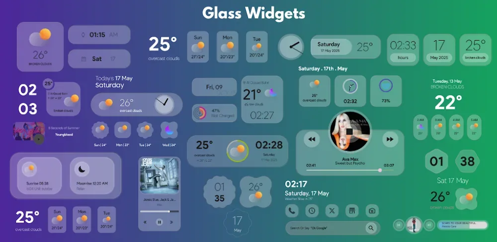 Aperçu de l'application Glass Widgets 1