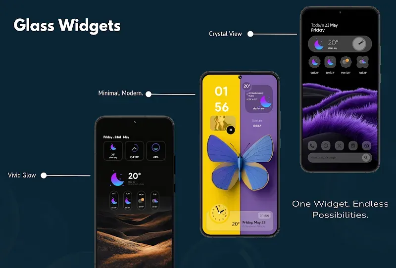 Aperçu de l'application Glass Widgets 5