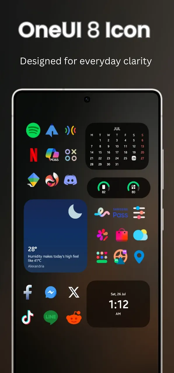 Capture d'écran aperçu 4 de OneUI 8 Icon Pack