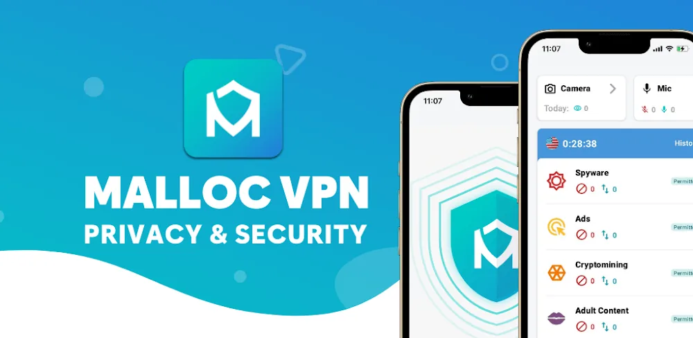 Previsualización de la captura de pantalla de Malloc Privacy & Security VPN