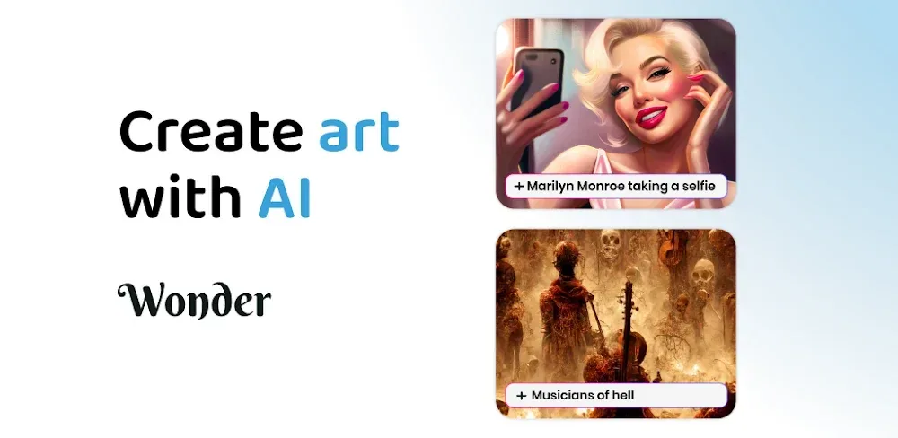 Capture d'écran 1 de Wonder AI Art Generator