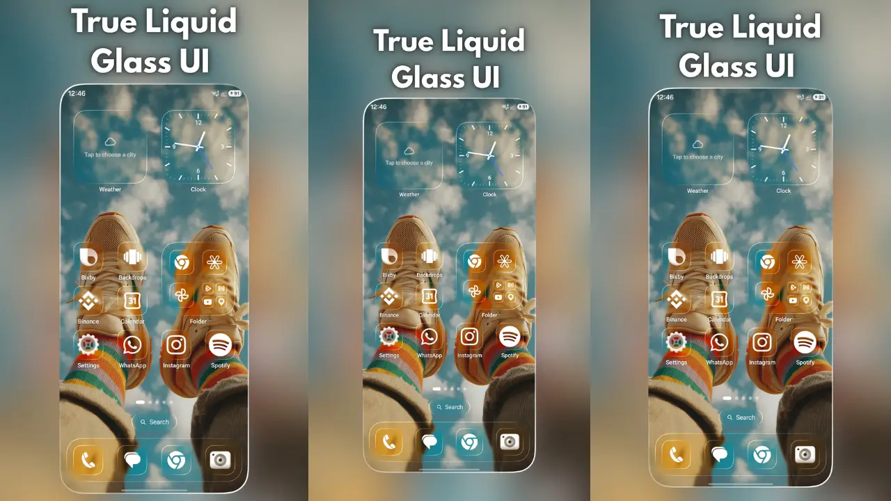 Aperçu capture d'écran 1 - Liquid Launcher: Glass UI