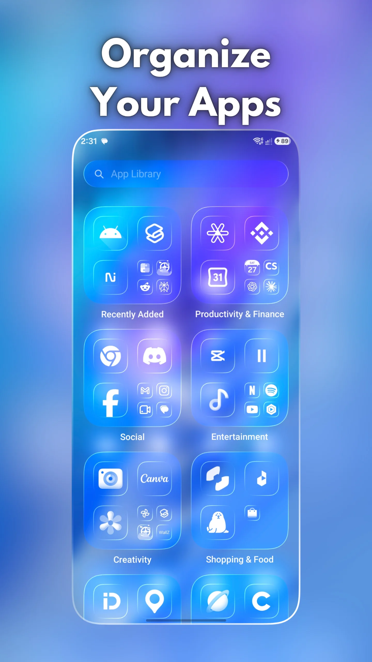 Aperçu capture d'écran 3 - Liquid Launcher: Glass UI