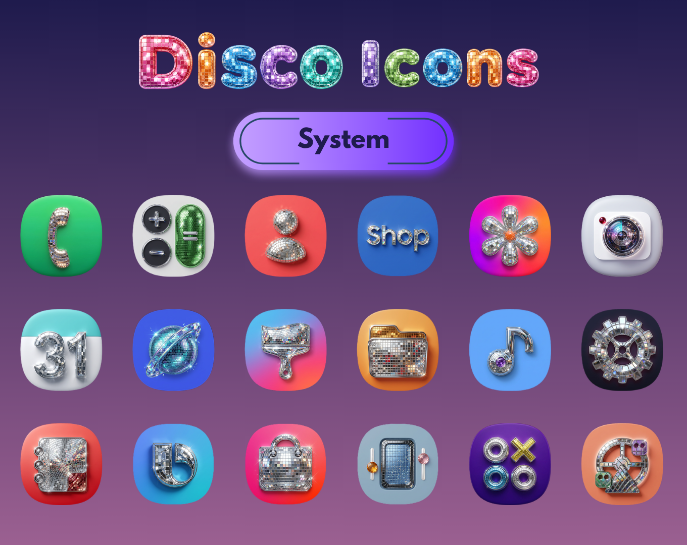 Capture d'écran de Disco Icon Pack 1