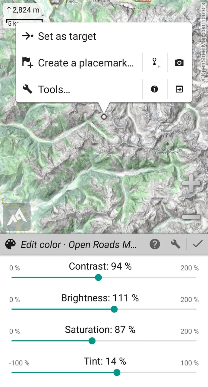 Aperçu de l'application AlpineQuest 4