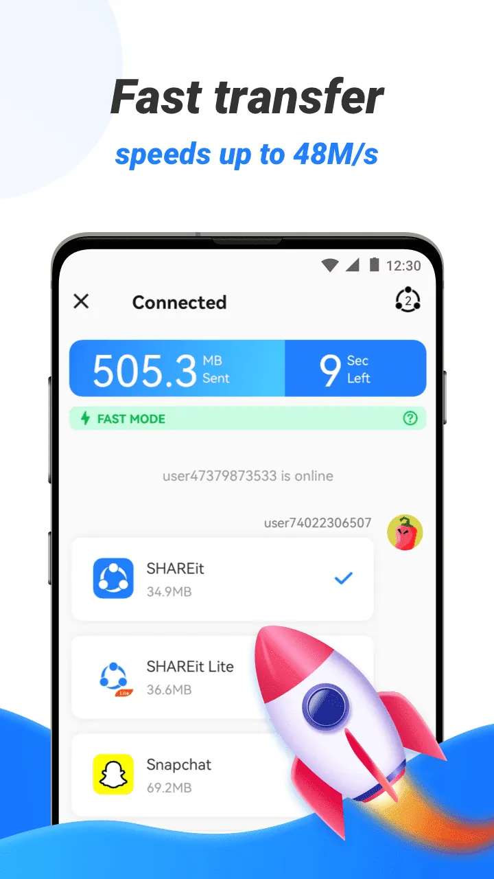 Aperçu de l'application SHAREit Lite 3