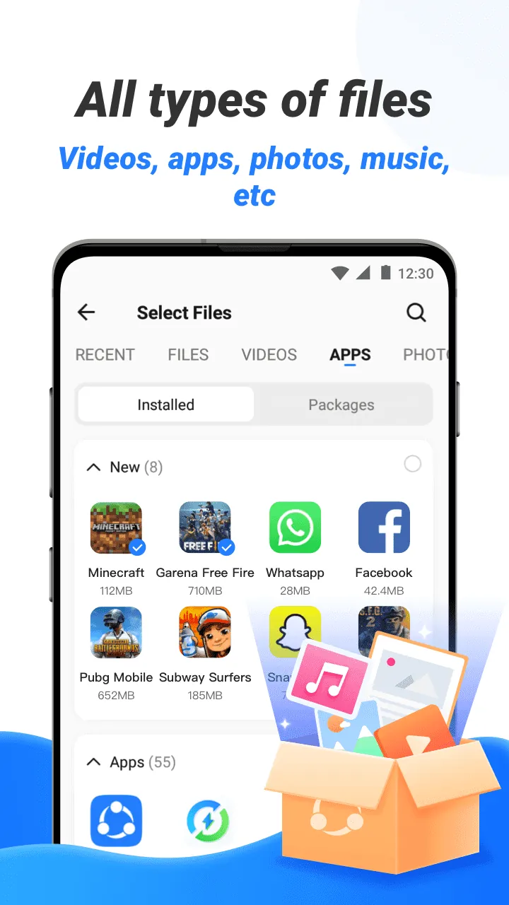 Aperçu de l'application SHAREit Lite 7