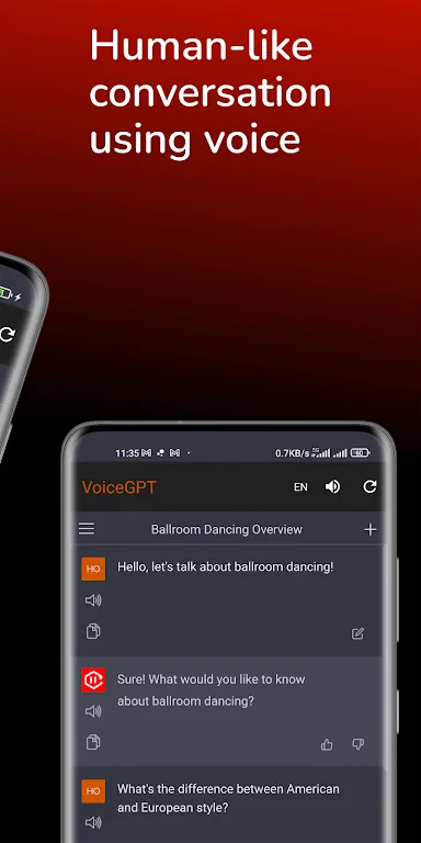 Capture d'écran 5 de l'interface de l'application VoiceGPT