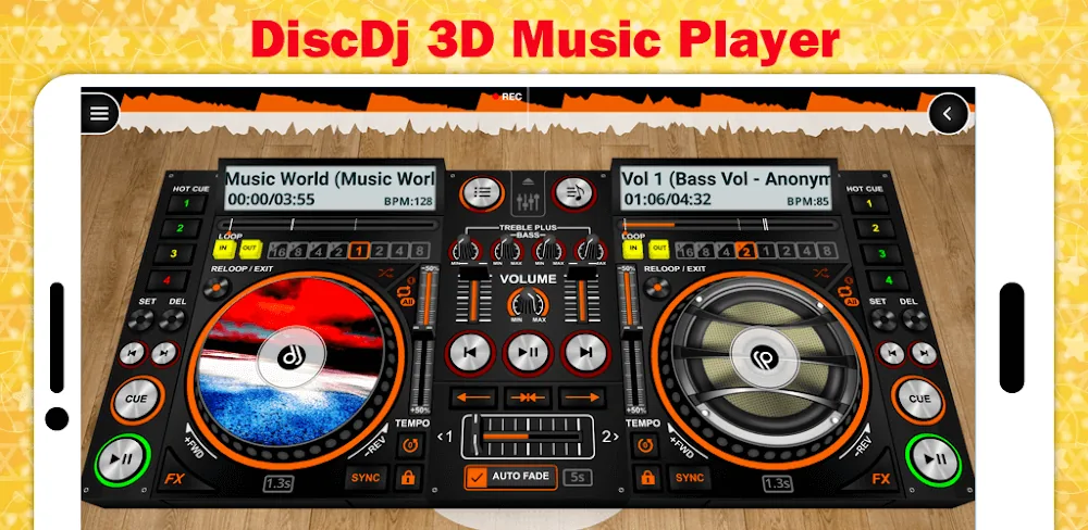Capture d'écran 1 de l'interface de DiscDj 3D Music Player