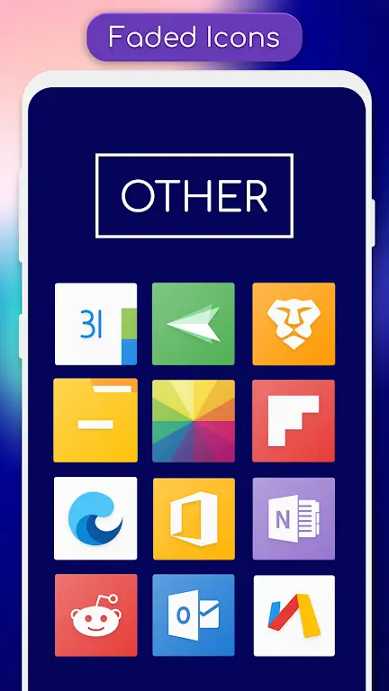 Capture d'écran de prévisualisation 2 de Faded - Icon Pack