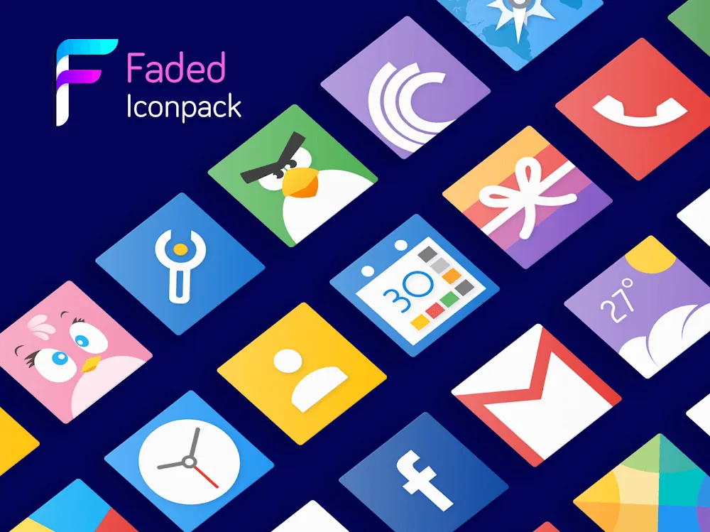 Capture d'écran de prévisualisation 1 de Faded - Icon Pack
