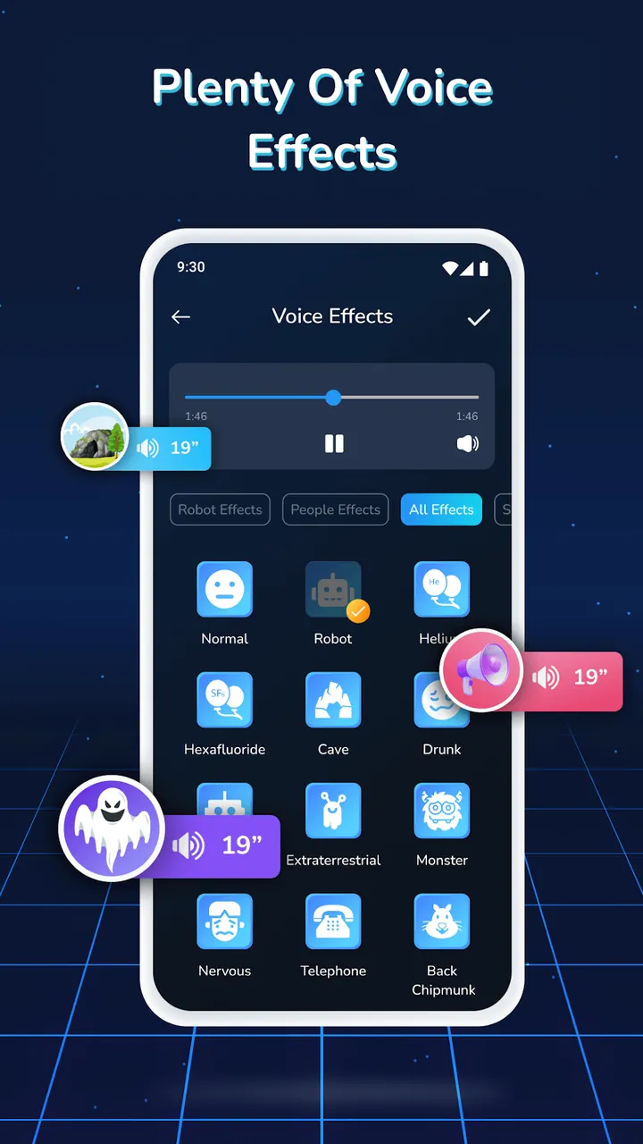 Aperçu de l'application Voice Changer & Sound Effects 5