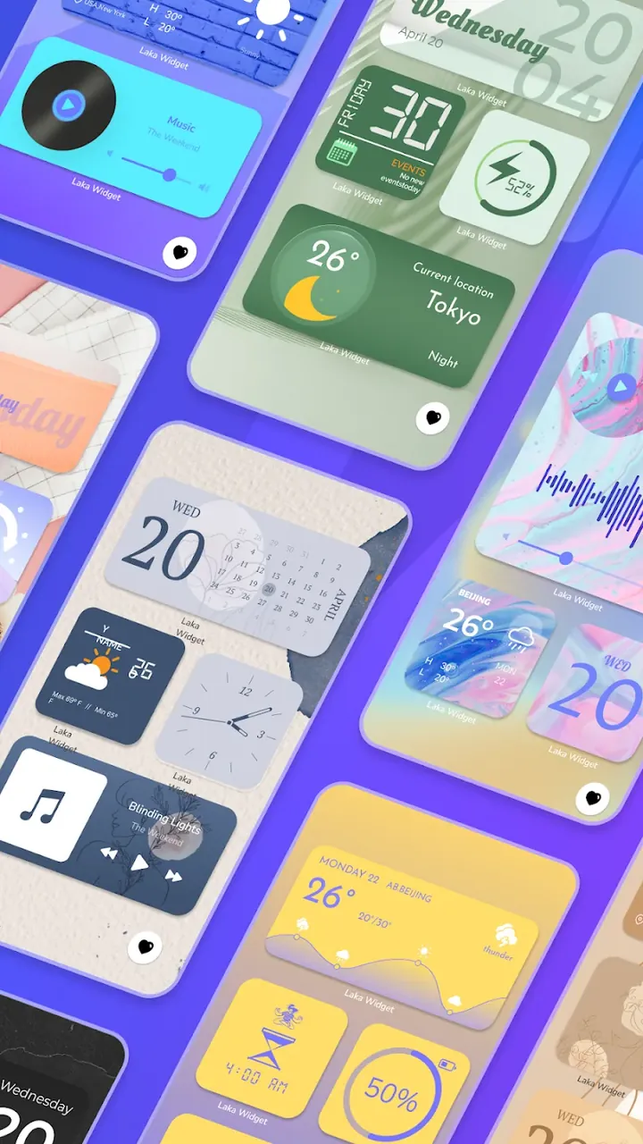 Aperçu de l'application Laka Widgets 4