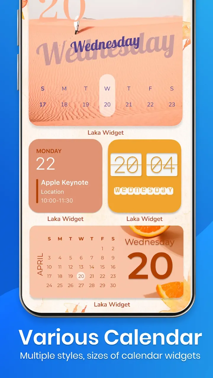 Aperçu de l'application Laka Widgets 3