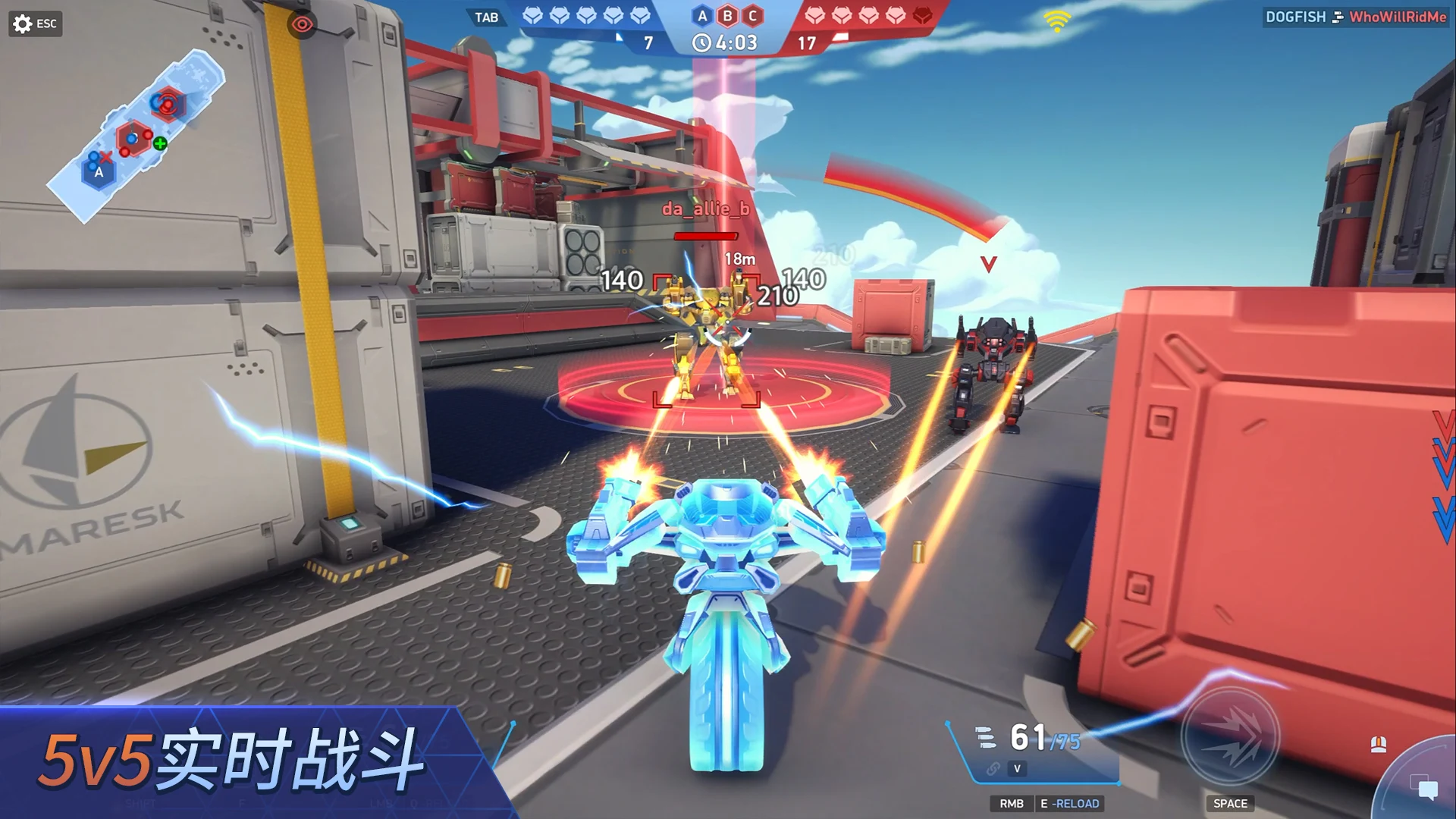 Captura de tela de gameplay de Mech Arena - Shooting Game 1