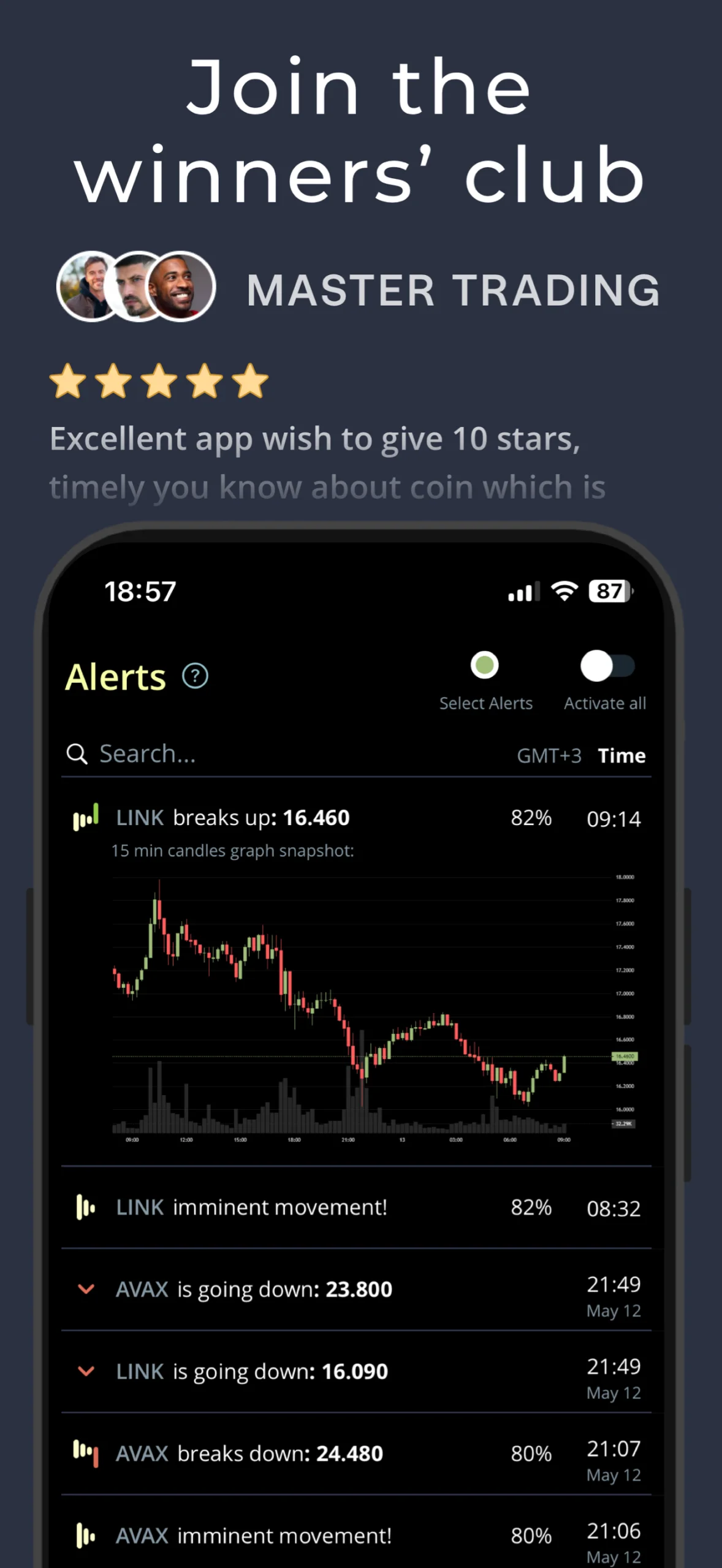 Tangkapan layar aplikasi Coin Push: Crypto Alerts 3