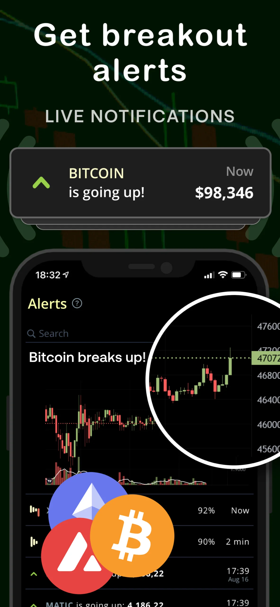Tangkapan layar aplikasi Coin Push: Crypto Alerts 4