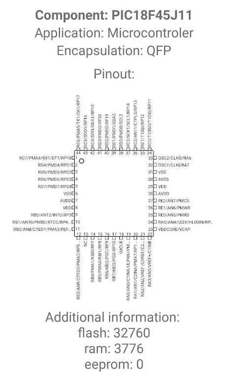 Capture d'écran de l'application Electronic Component Pinouts 4