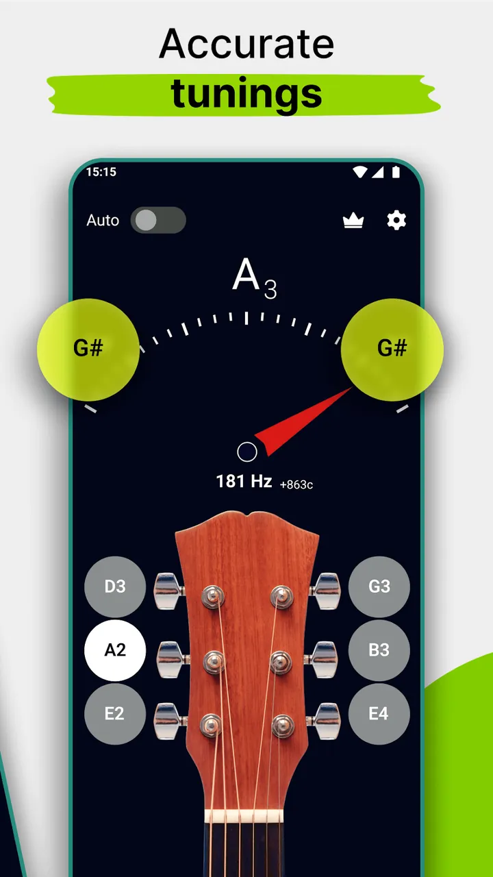 Capture d'écran 3 de l'application Guitar Tuner ZipoApps