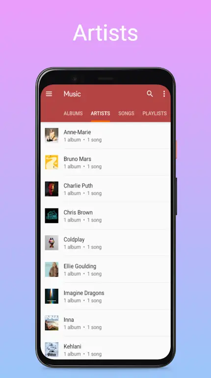 Capture d'écran de l'application Hi-Res Music Player 2