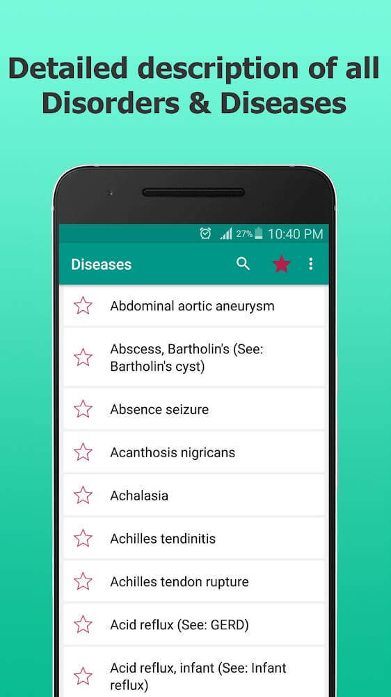 Capture d'écran 2 de l'application Diseases Dictionary
