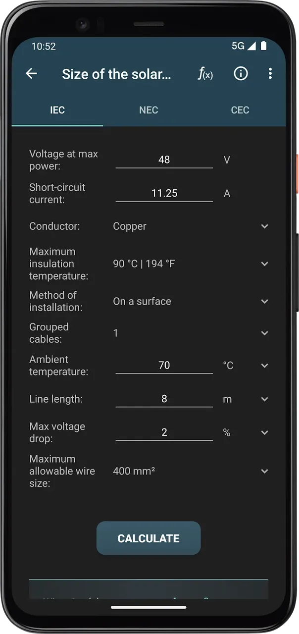 Photovoltaic Calculations screenshot 3