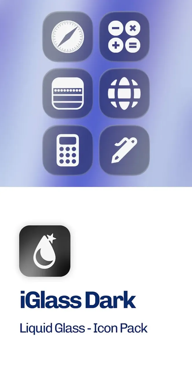 Aperçu d'image 2 de iGlass Dark OS 26 Icon Pack