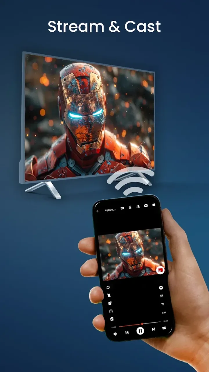 Capture d'écran de l'application HDx Player 2