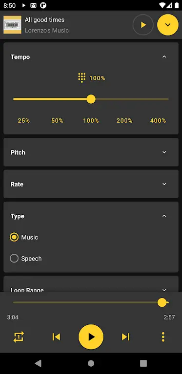 Aperçu 4 de l'application Reverse Music Player
