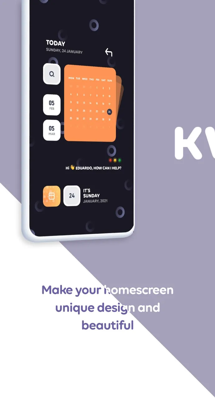 Aperçu widget Spring Kwgt 5
