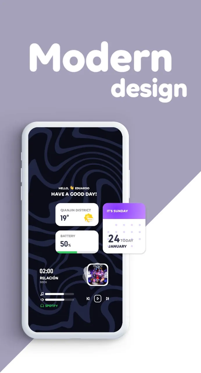Aperçu widget Spring Kwgt 4