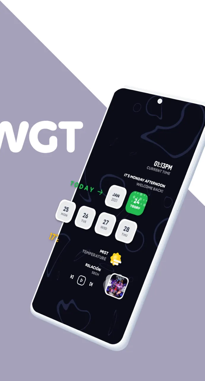 Aperçu widget Spring Kwgt 6