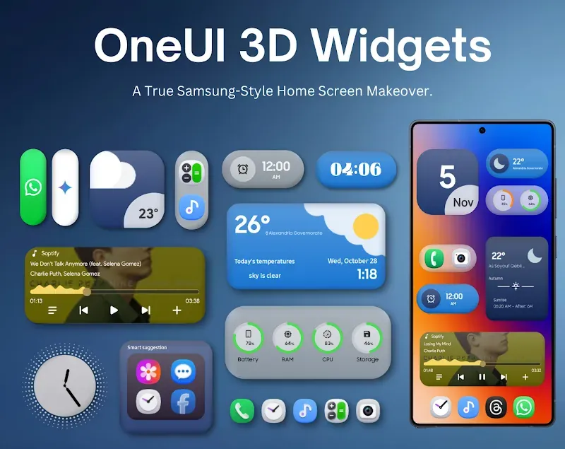 OneUI 3D Widgets capture d'écran 4