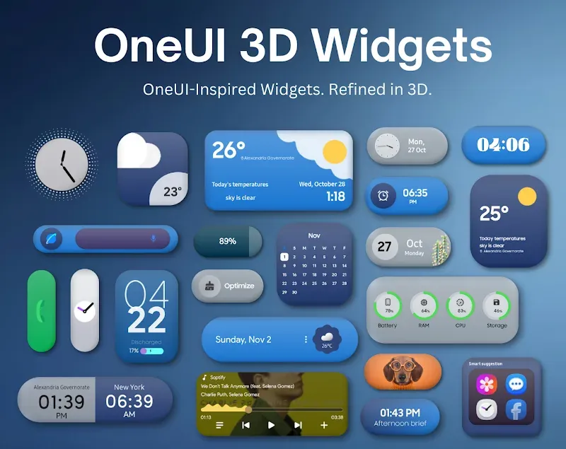 OneUI 3D Widgets capture d'écran 2