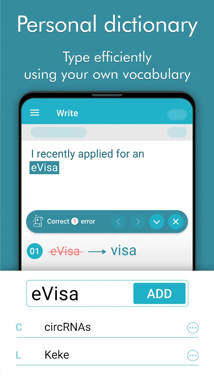 Aperçu 6 de l'application Ginger Writer, Grammar Speller
