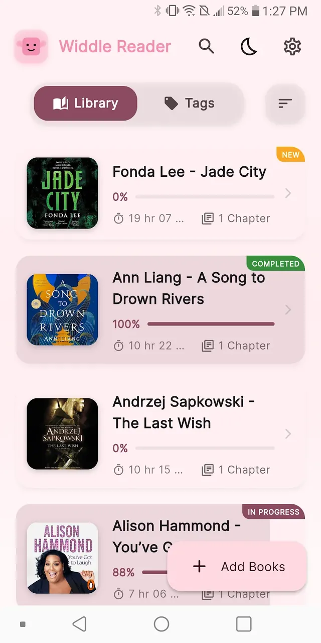 Capture d'écran 2 de l'application Widdle Reader
