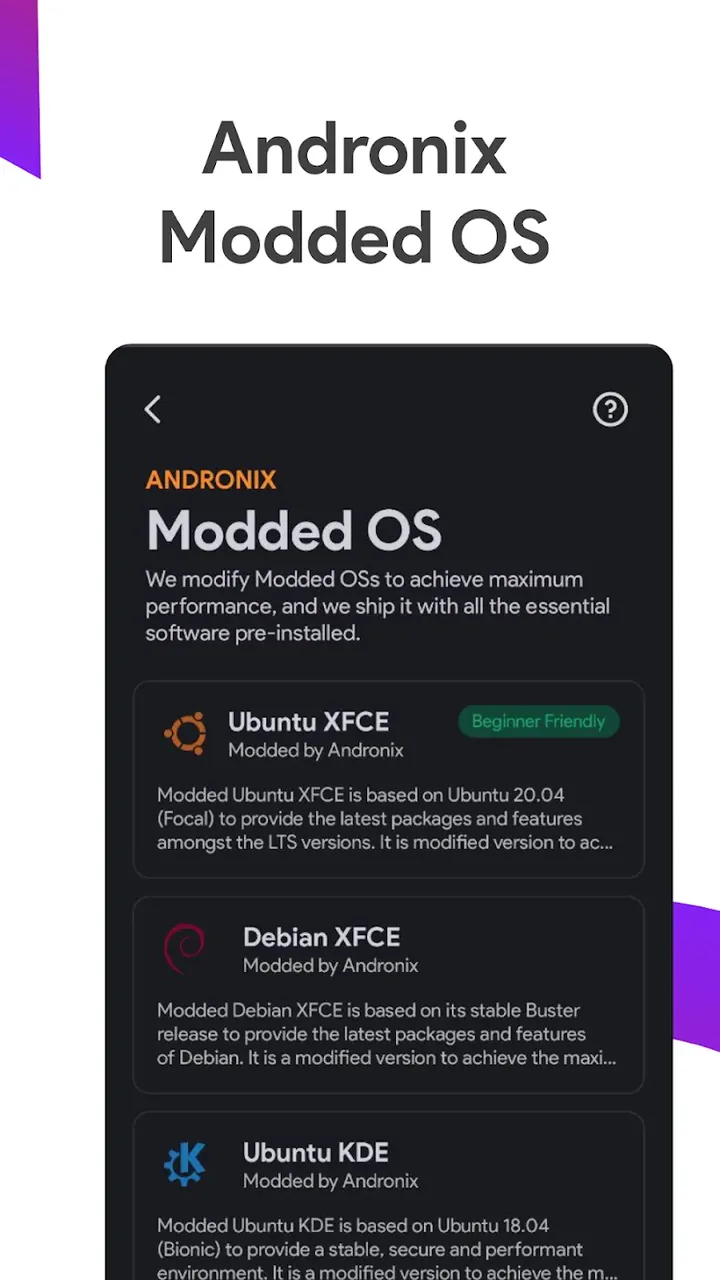 Aperçu 4 d'Andronix - Linux on Android