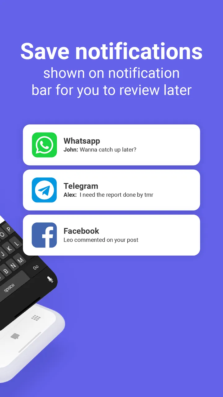 Capture d'écran de l'application NotiSave 3