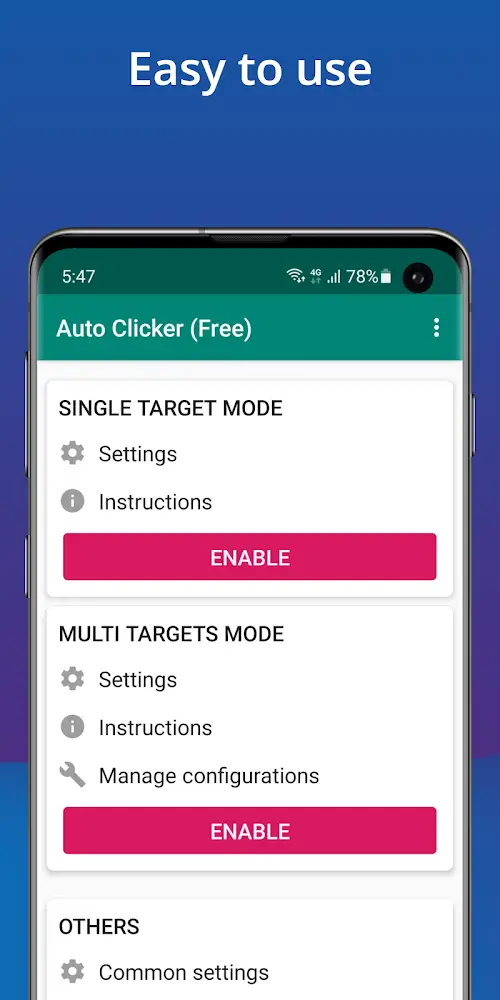 Capture d'écran de l'application Auto Clicker 2
