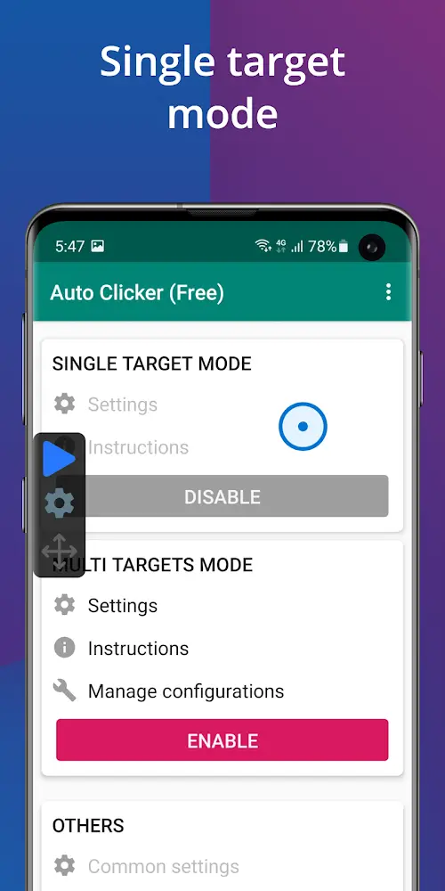 Capture d'écran de l'application Auto Clicker 3