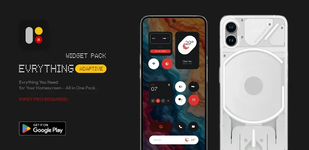 Aperçu 1 de l'application Evrything Adaptive Widget Pack