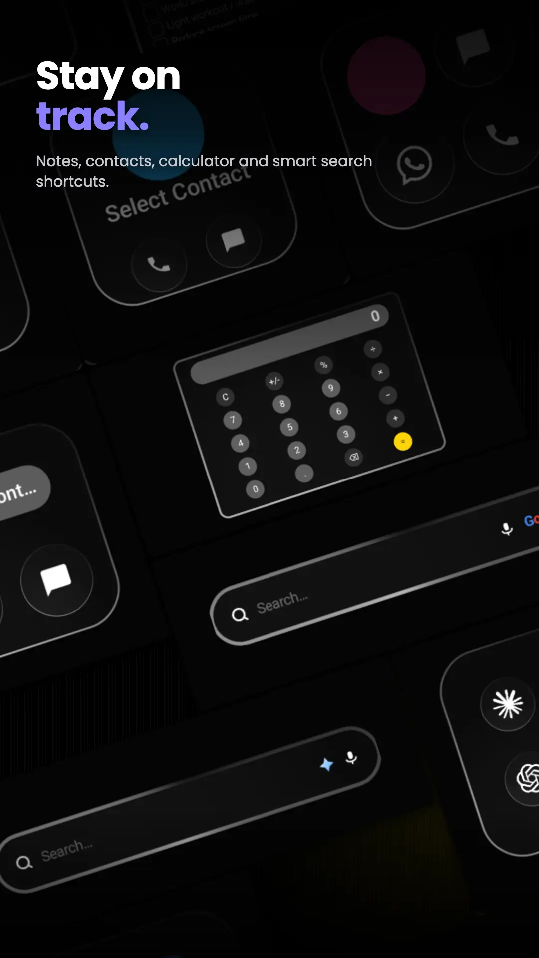 Capture d'écran Glass Widgets: Clock, Weather 4