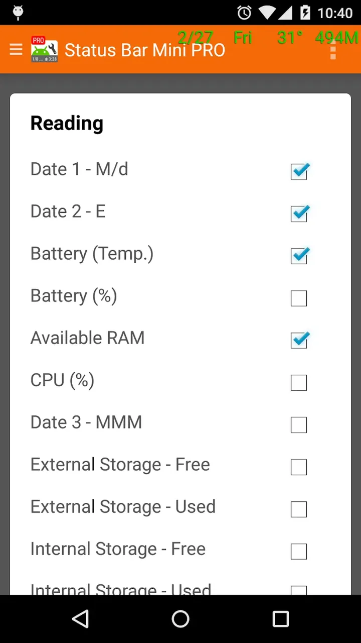 Capture d'écran 3 de l'application Status Bar Mini Pro